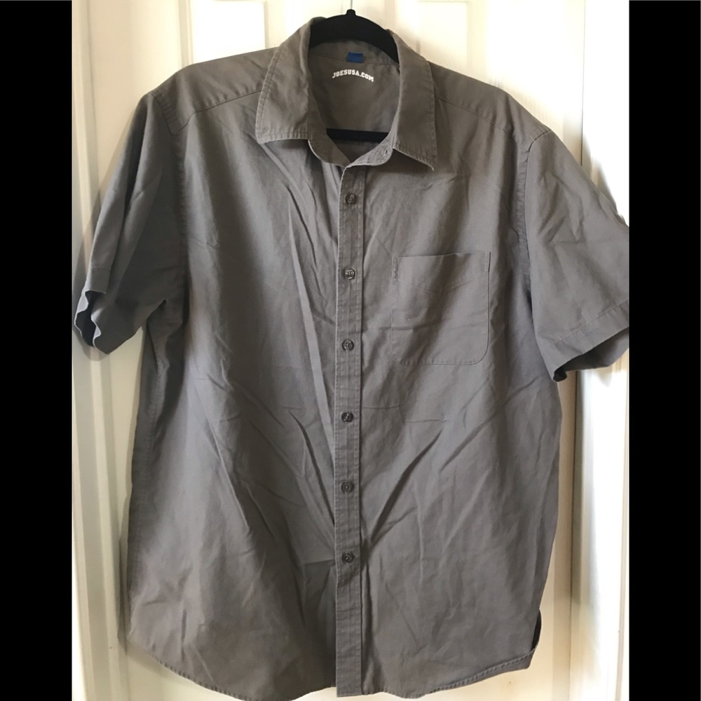 Joes Usa Mens Button Front Gray Shirt Sz Large.